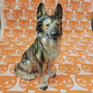 Large Dog German Shepherd vintage JAPAN 10 inch figurine